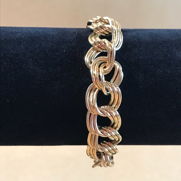 SIGNED Vintage Napier Gold Tone Link Bracelet - Picture 3 of 7